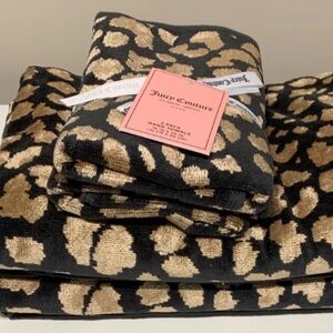 Juicy Couture Leopard Print Bath & Hand Towels 4 Piece Set